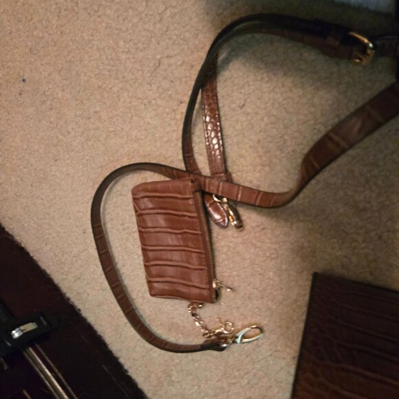 Dune London Brown Faux Croc Embossed Crossbody Purse - Picture 11 of 11